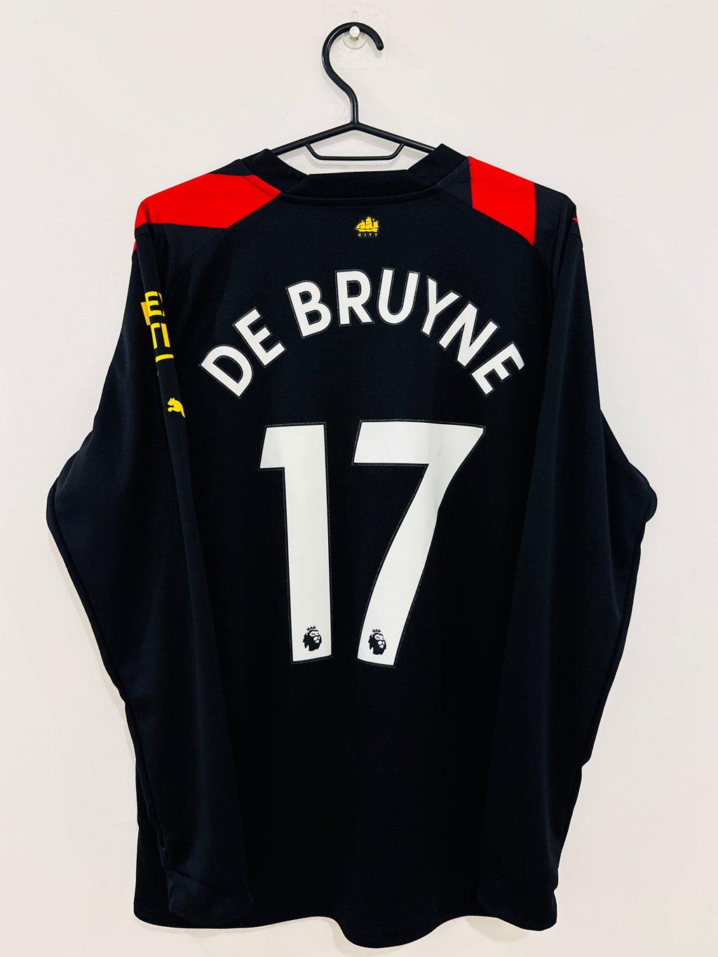 Manchester City Auswärts Langarm Trikot 2022/2023 M #17 Kevin De Bruyne