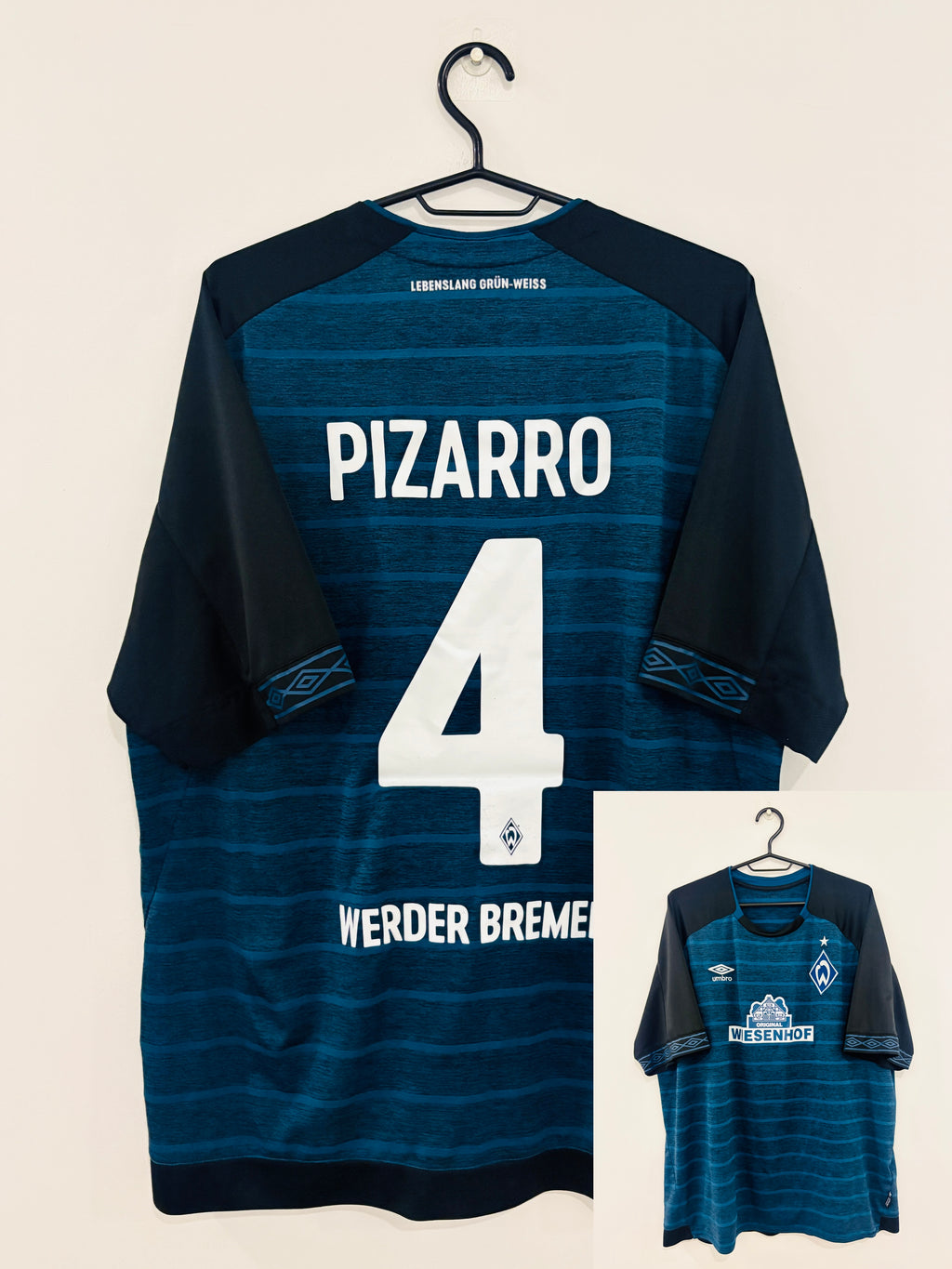 SV Werder Bremen Auswärts Trikot 2018/2019 XL #4 Claudio Pizarro
