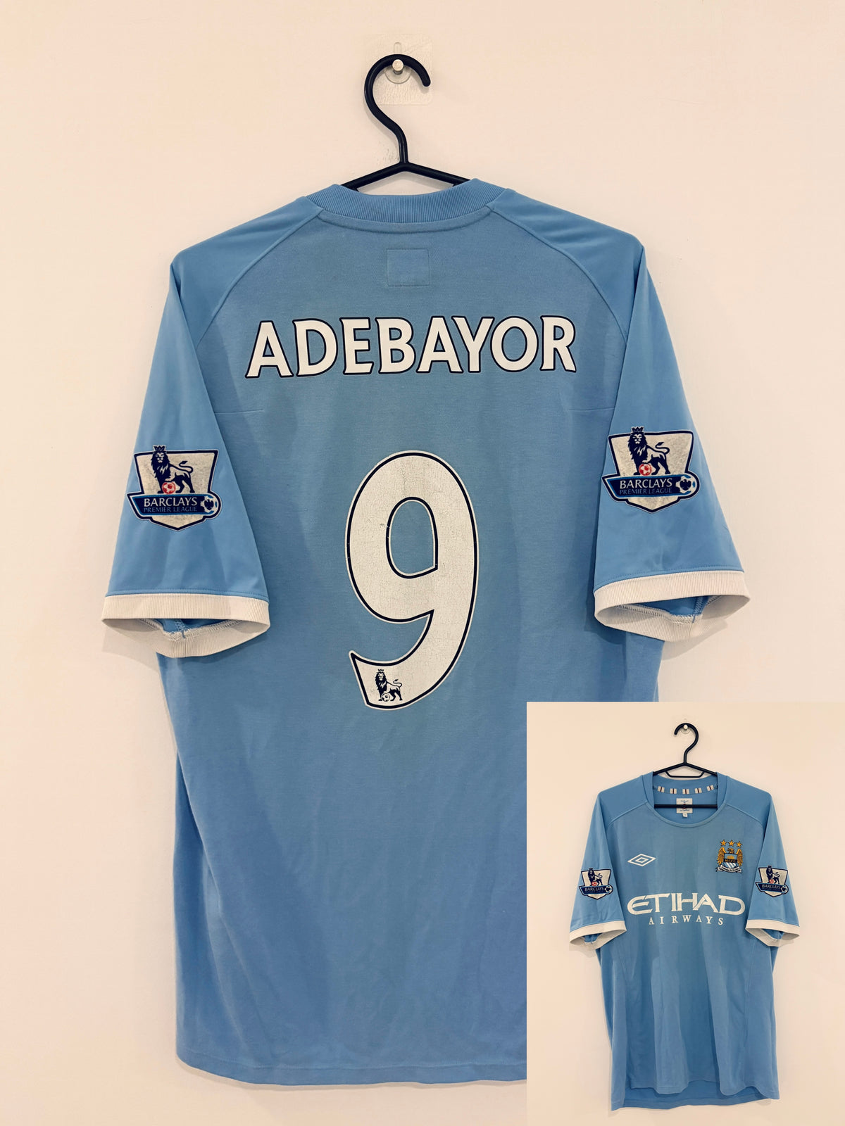 Manchester City Heim Trikot 2010/2011 40/M #9 Emmanuel Adebayor