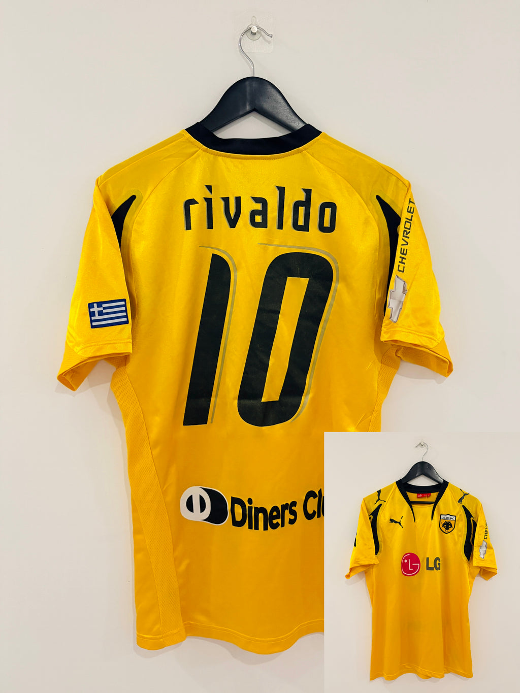 AEK Athen Heim Trikot 2007/2008 L #10 Rivaldo