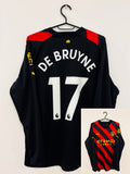 Manchester City Auswärts Langarm Trikot 2022/2023 M #17 Kevin De Bruyne