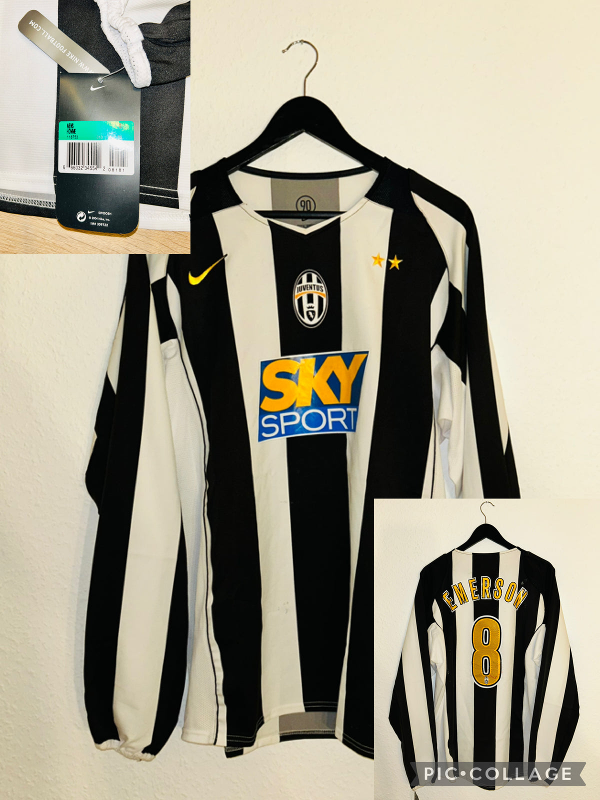 Juventus Turin Heim Trikot 2004/2005 XL #8 Emerson Neu mit Etikett/BNWT