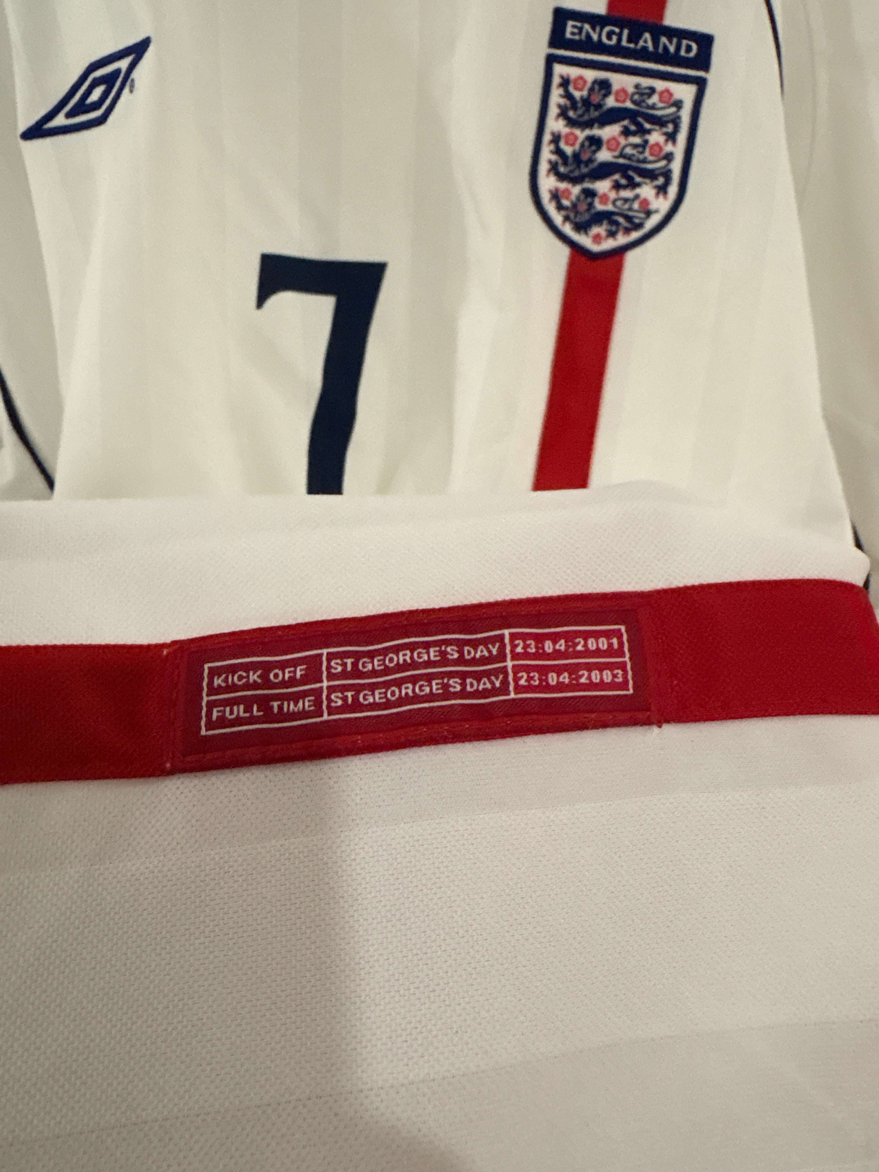 England Trikot 2001-2003 L #7 David Beckham