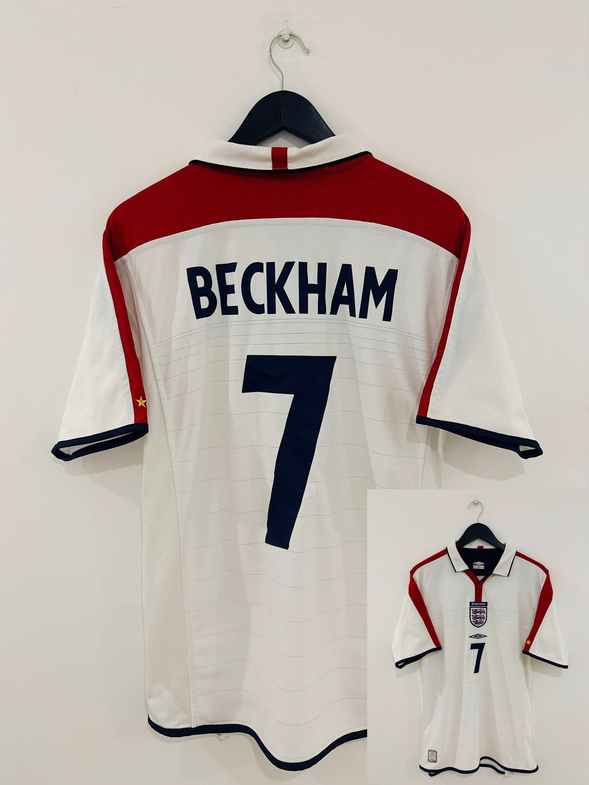 England Trikot Heim Wende 2003-2005 M #7 David Beckham