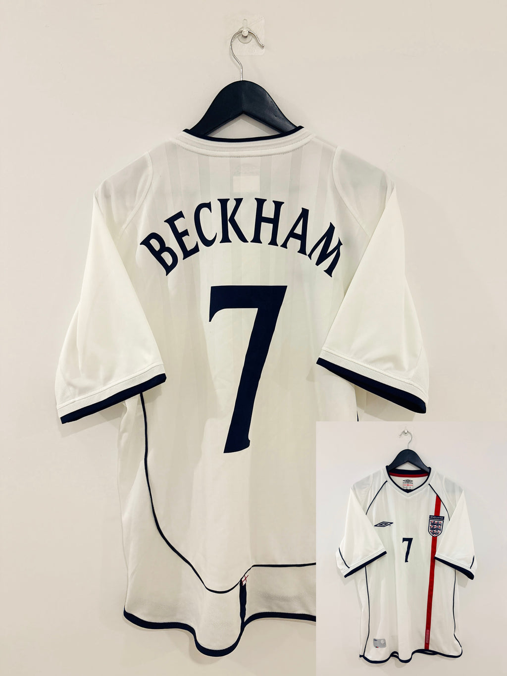 England Heim Trikot 2001-2003 L #7 David Beckham