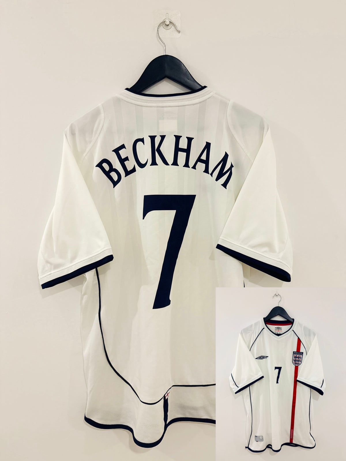 England Heim Trikot 2001-2003 L #7 David Beckham