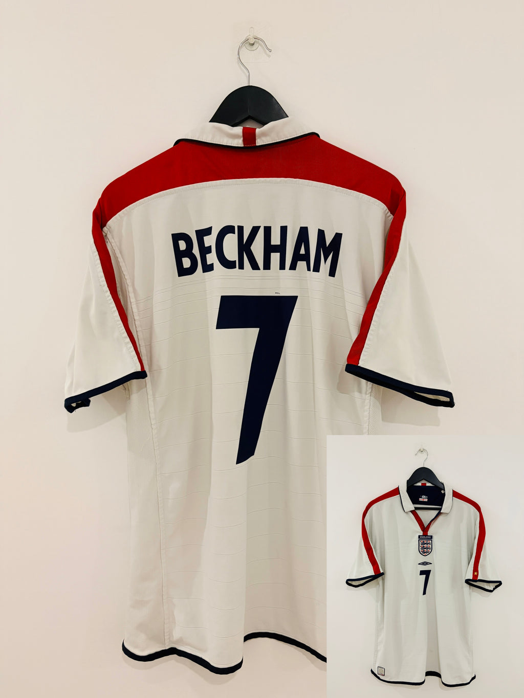 England Heim Wende Trikot 2003-2005 XL #7 David Beckham
