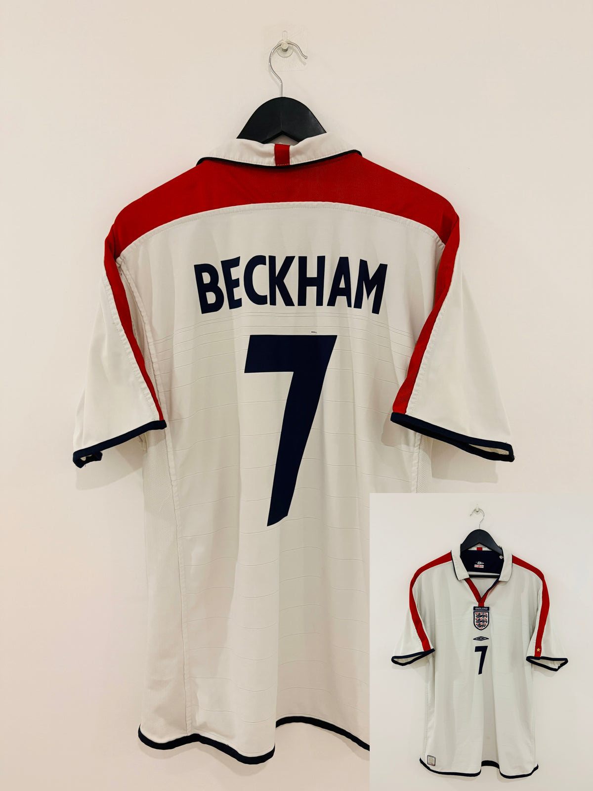 England Heim Wende Trikot 2003-2005 XL #7 David Beckham